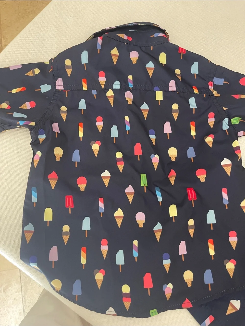 Navy Ice Cream Print Shirt & Shorts Set
